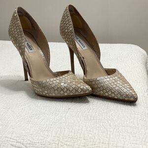 Steve Madden Metallic Gold D'Orsay Pointed Toe Stiletto Pumps